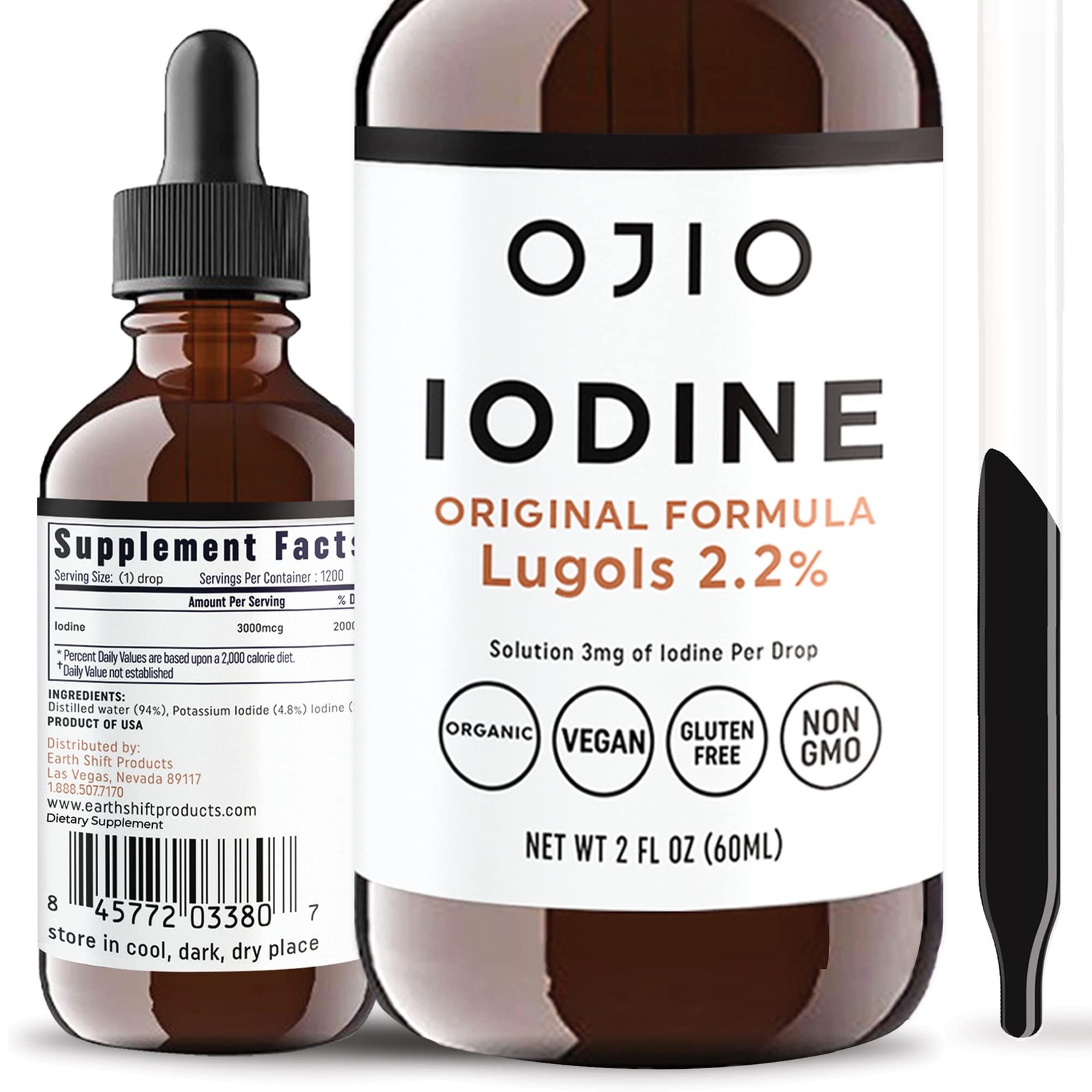 Lugols Iodine Solution 2% – 1 Year Supply – High Potency Liquid Oral Iodine D…