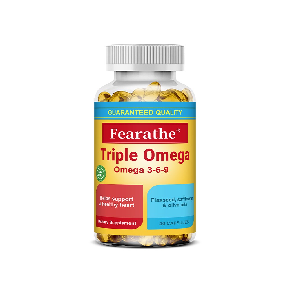 Triple Omega 3-6-9, 30/60/120 Capsules, Omega Supplement For Heart Health