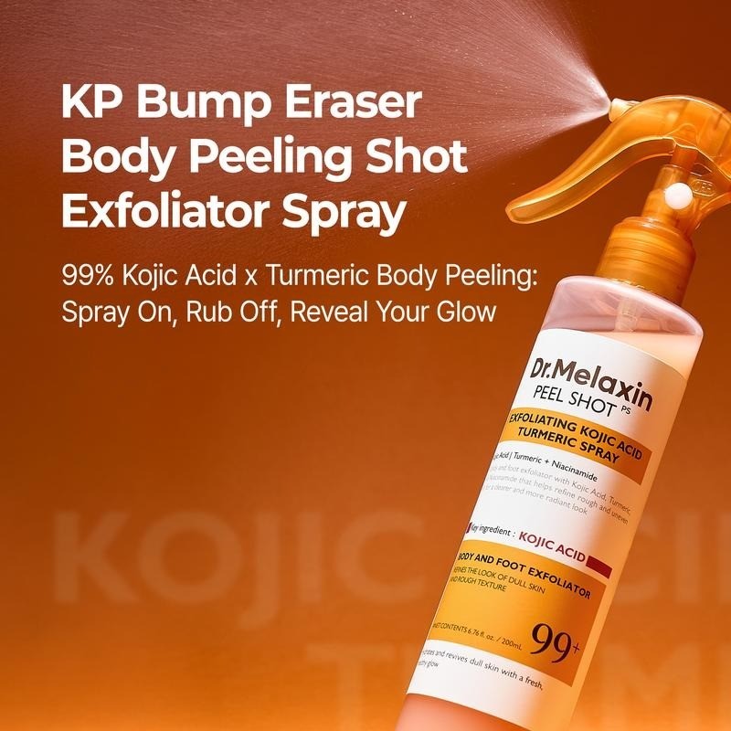 Dr.Melaxin Body & Face Peel Shot Duo: Kojic Acid, Rice Peeling Ampoule for Glow