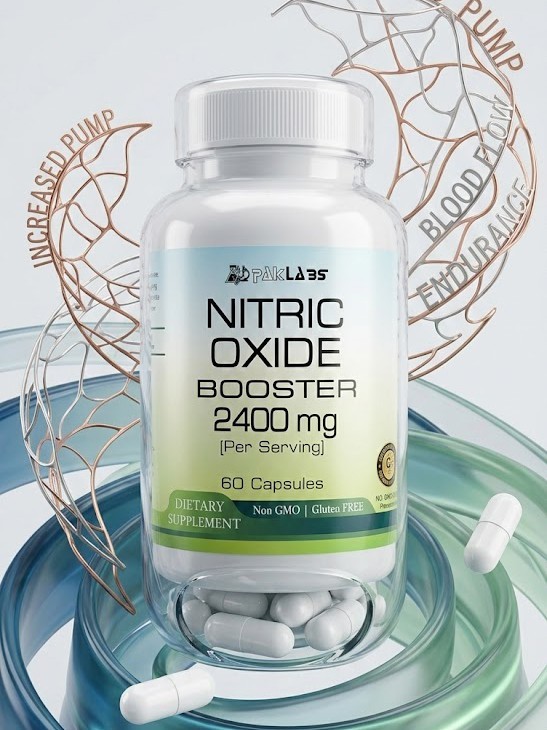 Nitric Oxide Booster Capsules 2400mg Per Serving.’