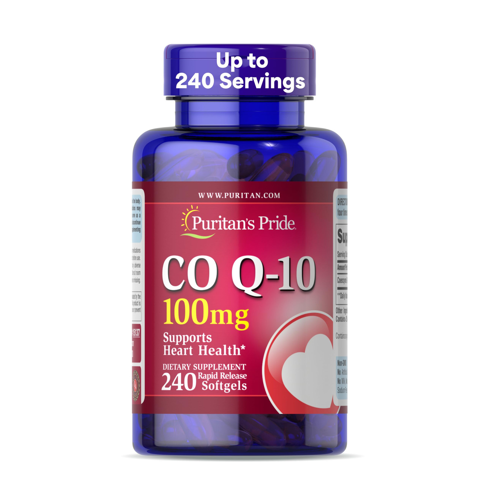 Puritan’s Pride Coenzyme CoQ10 100mg Dietary Supplement for Heart Health Bloo…