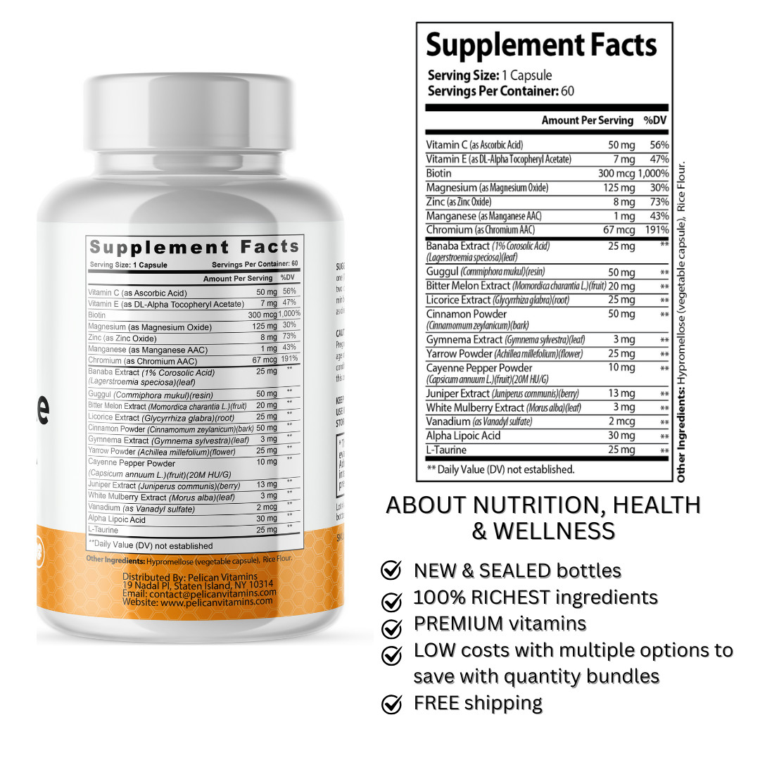 GlycoMute- Blood Support- 2 Bottles- 120 Capsules