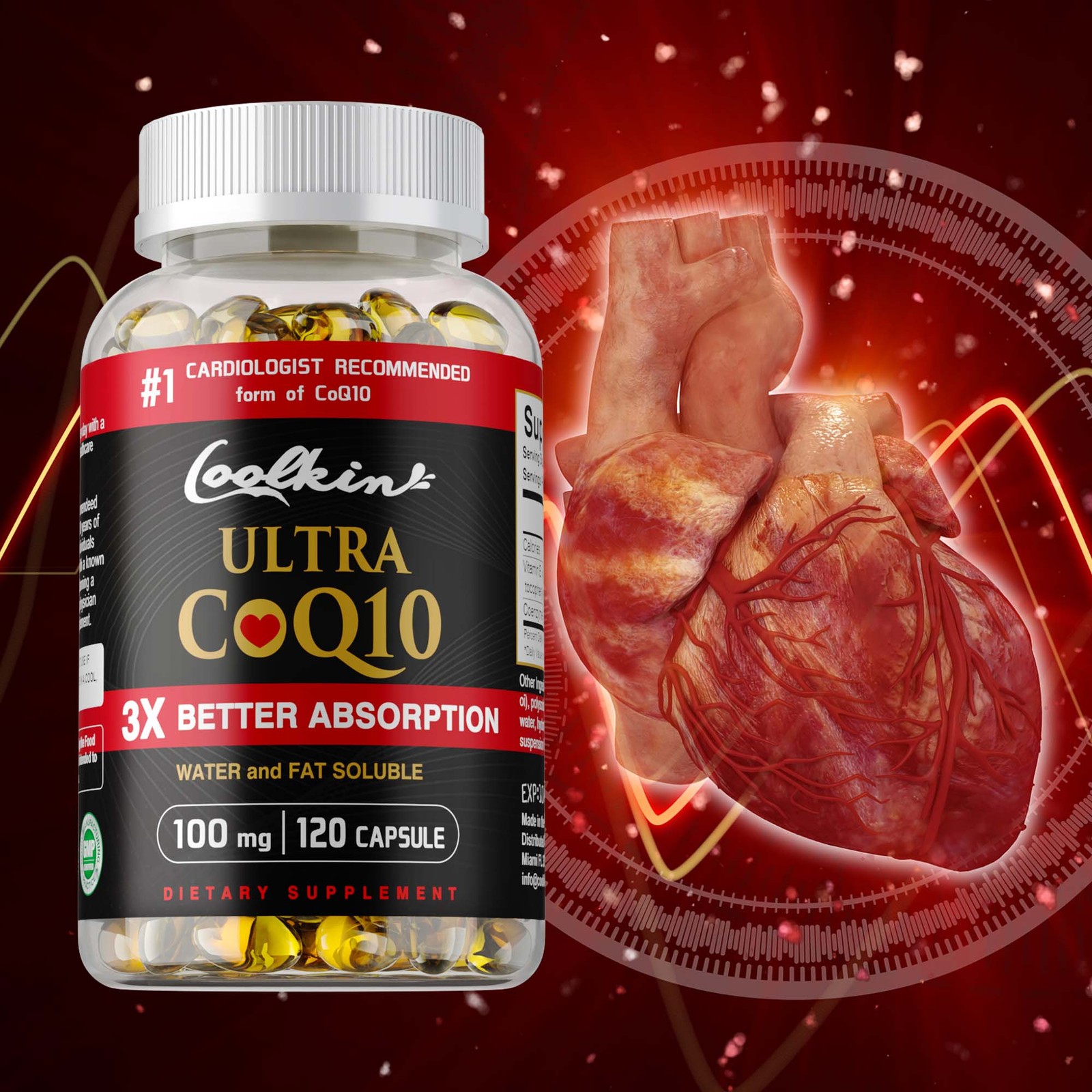 Ultra CoQ10 100mg – Promotes Heart Health, Cardiovascular Health Support