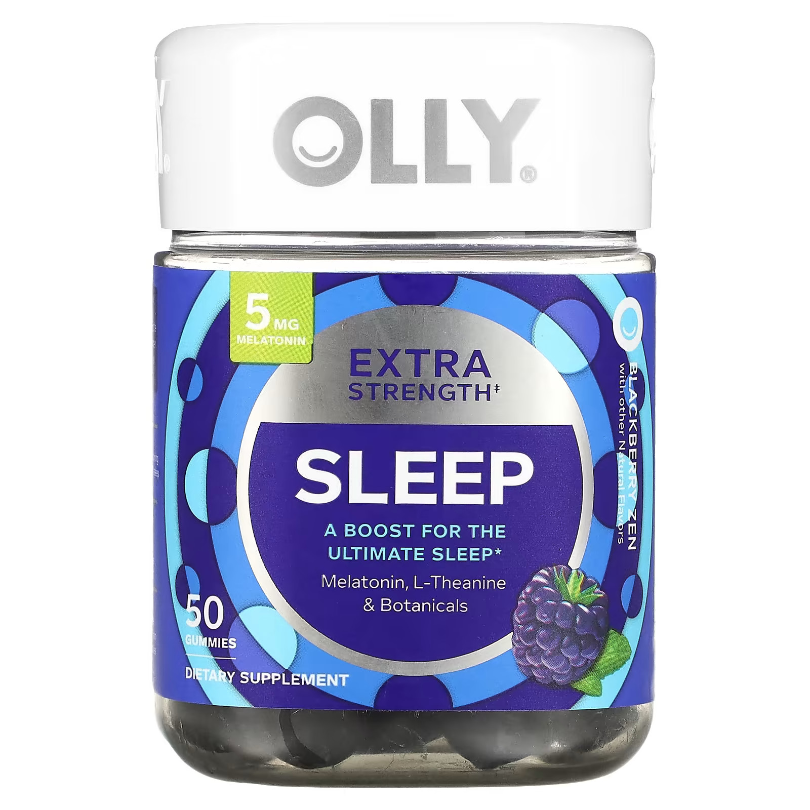 2 X OLLY, slepe, Blackberry Zen, 50 Gummies