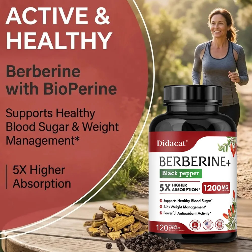 Premium Berberine Supplement Capsules 1200mg – Heart, Immune & Digestive Support