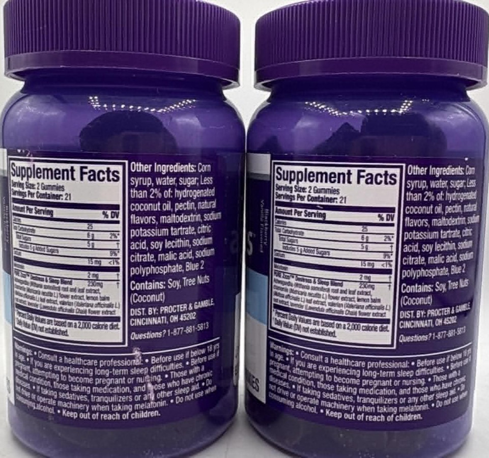 2PK Vicks ZzzQuil Melatonin+ Chamomile & Lavender ~ 60 Gummies EACH ~ EXP 4/27
