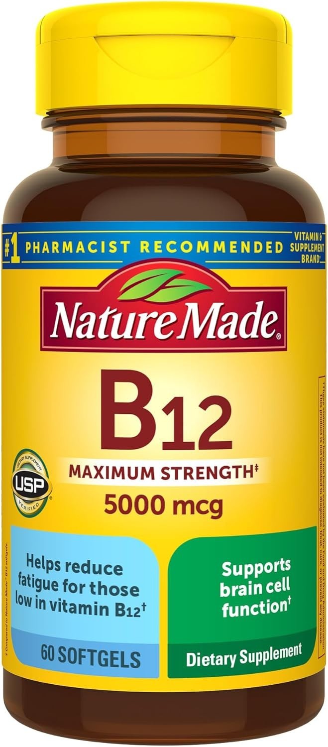 Vitamin B12, Maximum Strength, 5,000 mcg, 60 Softgels