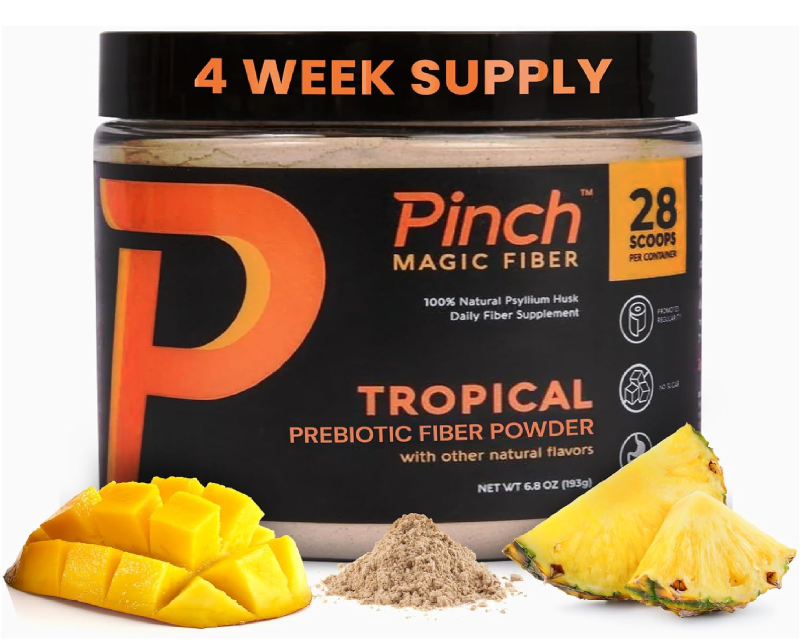 Pinch Magic Fiber Supplement Powder | Tropical Flavored Psyllium Husk Powder …