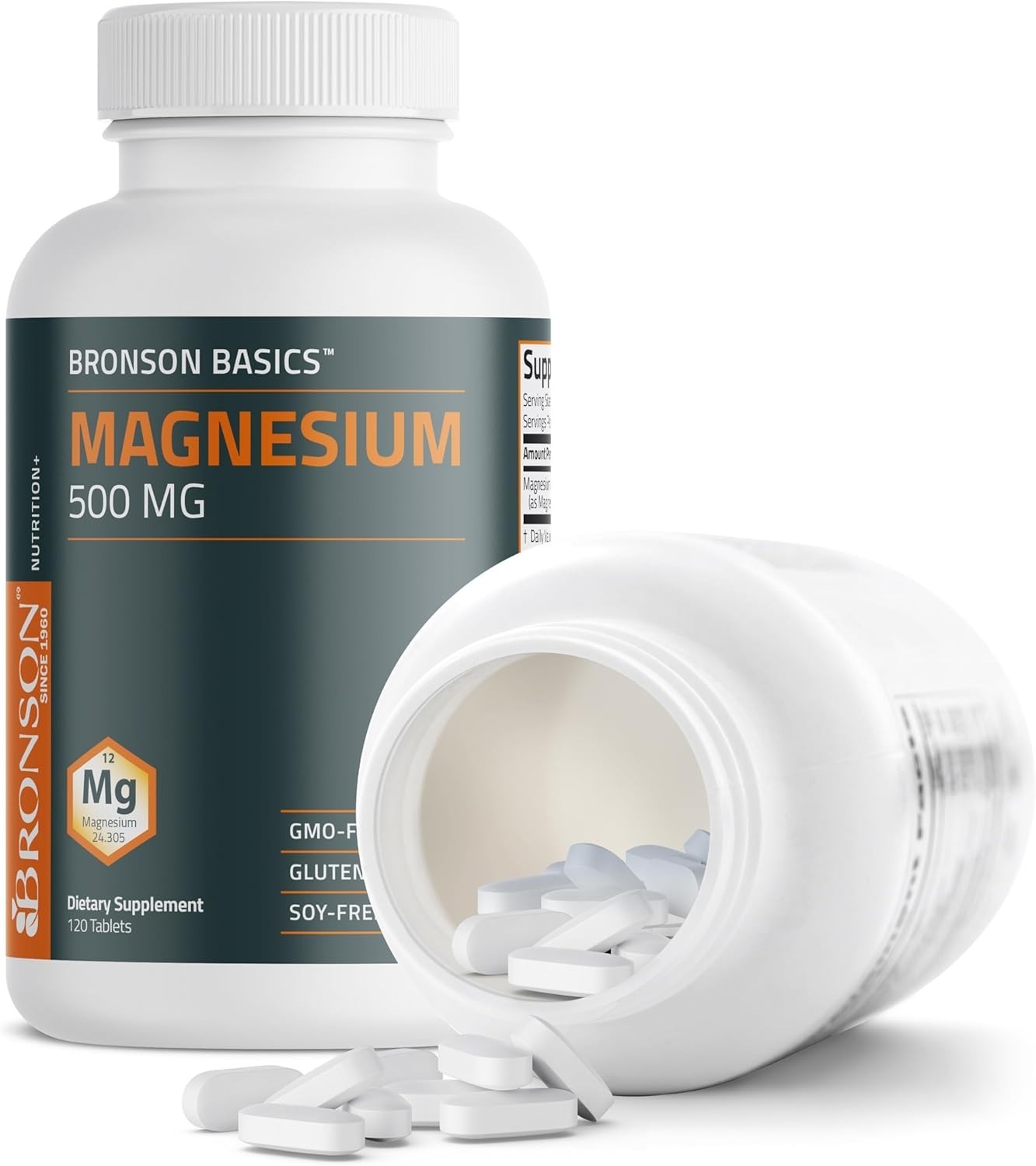 Bronson Magnesium 500mg Bone Muscle & Nervous System Support 120 Tablets