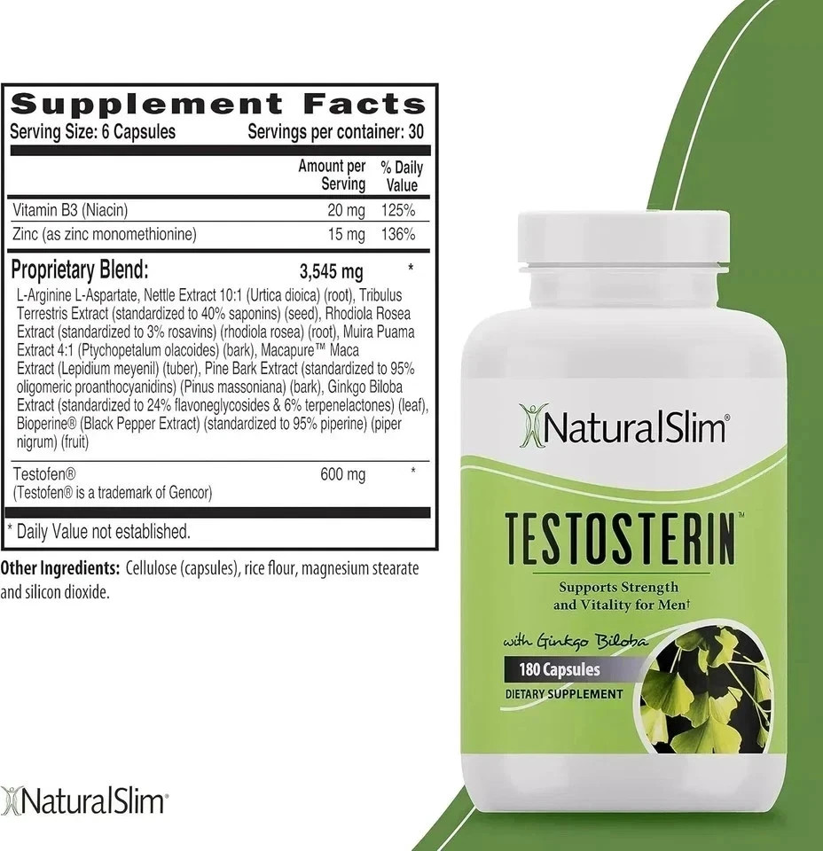 Organic Men’s Slim 180 Multivitamins Booster Testosterin Capsules ( package of 3