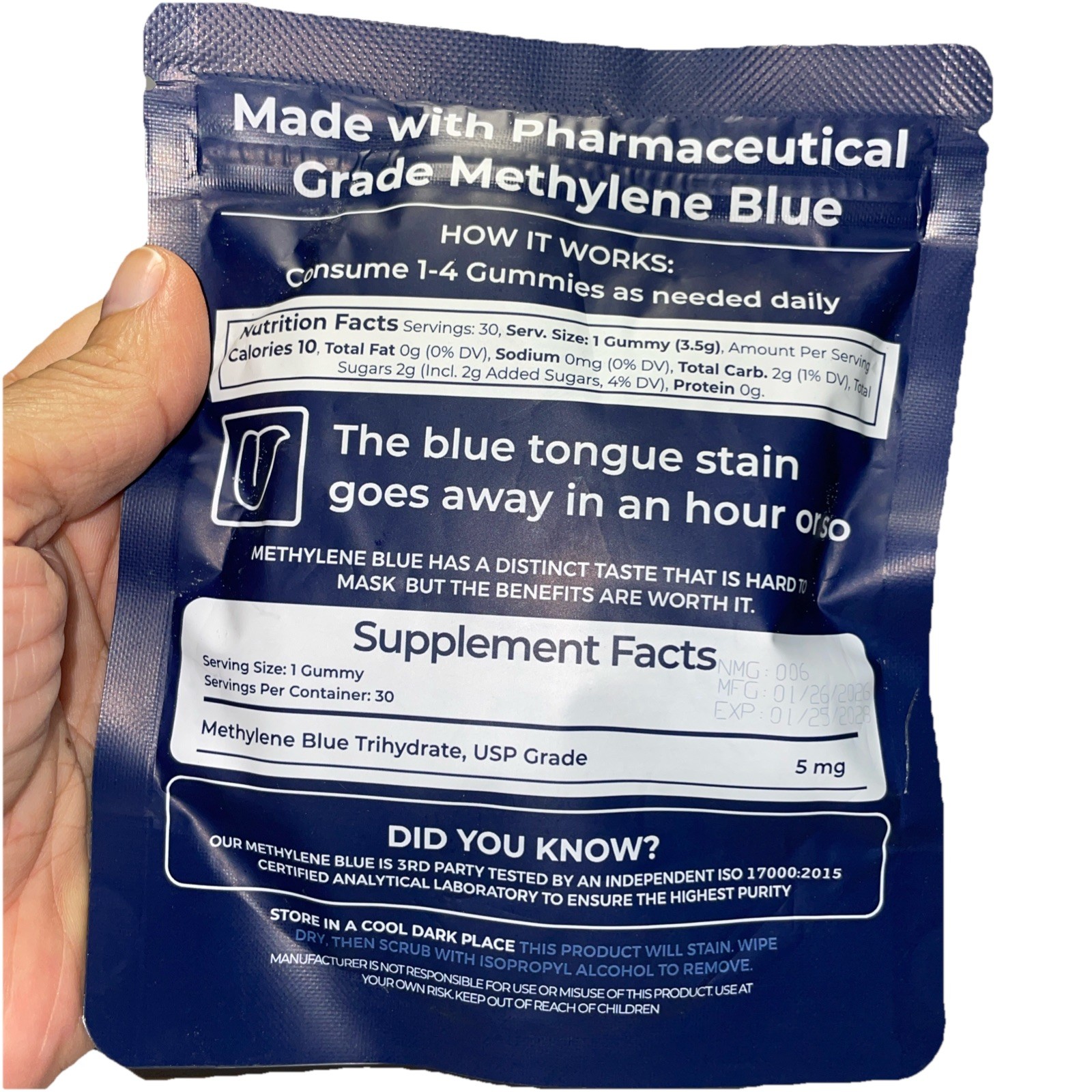 Truehealthic Metlene Blue Gummies 30 Servings Keep Mind Strong Exp 01/2028