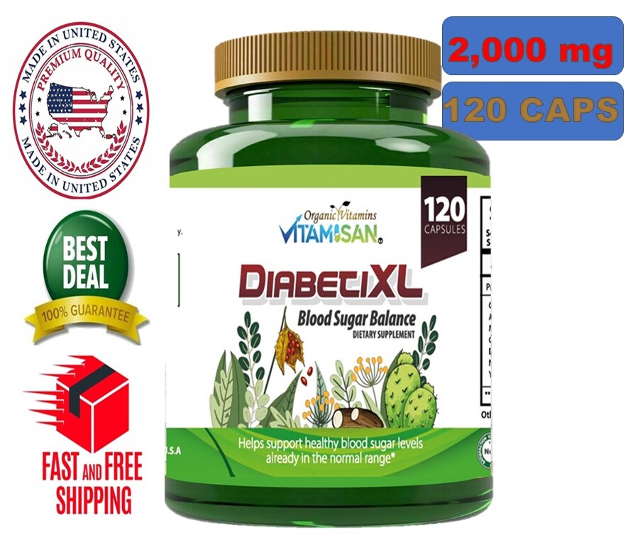 Blood Sugar Support Supplement for Glucose Balance Metabolism Vitamins Herbs 120