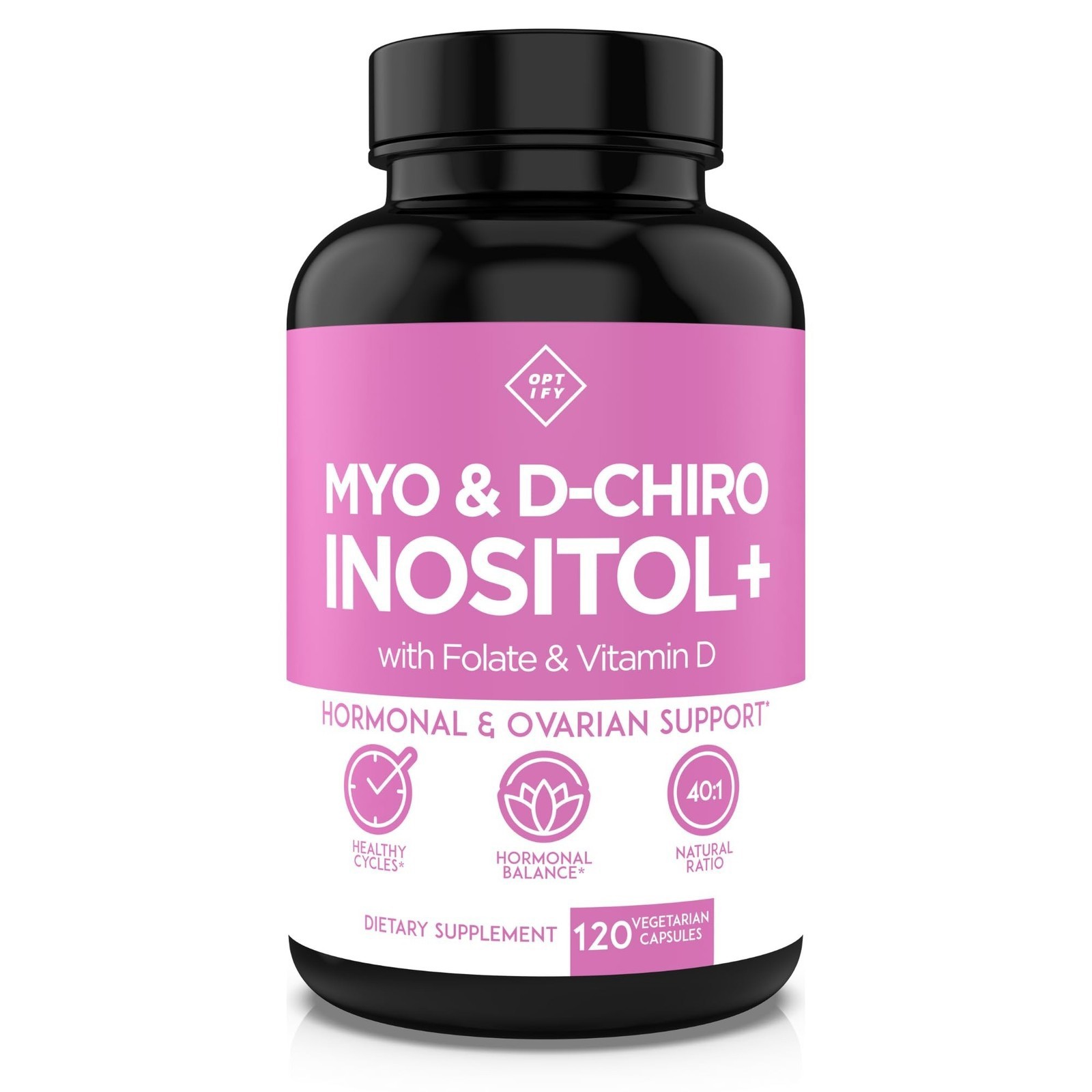 Optify Women Myo-Inositol D-Chiro Inositol Supplement W/ Folate and Vitamin D