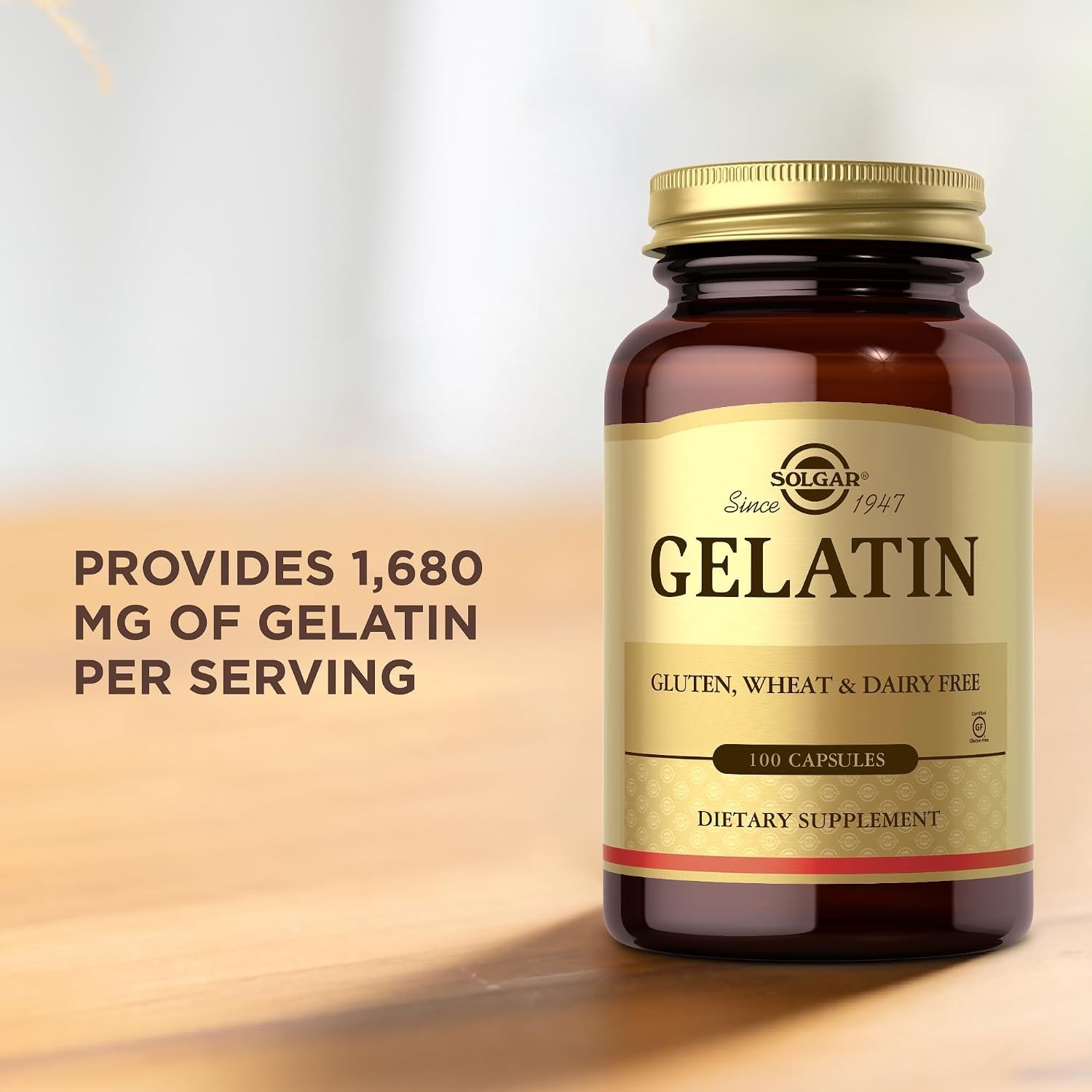 Gluten-Free Gelatin Capsules – 100 Count Calcium Supplement for Radiant Skin