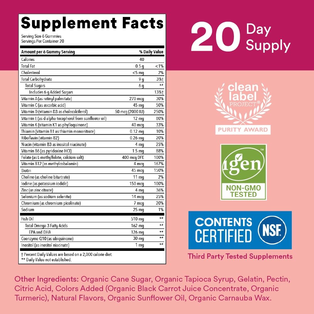 SmartyPants Women’s Multivitamin 120 Count (Pack of 1), Orange and Brown