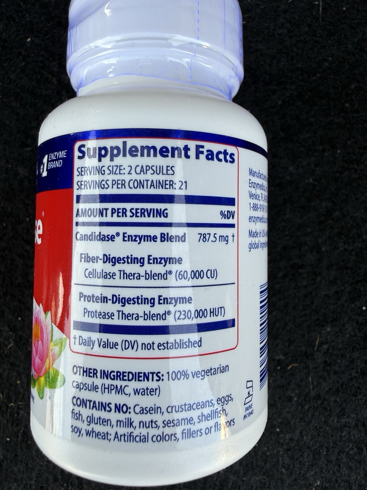 Enzymedica Candidase Extra Strength 42 Capsules, Exp. 04/2027