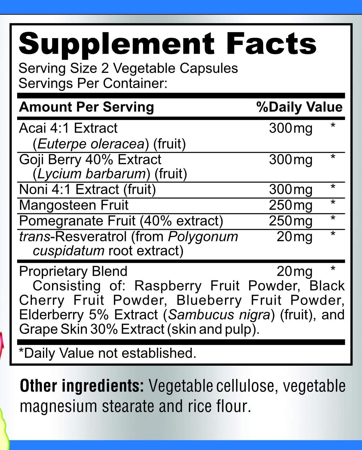 Super Antioxidant Fruit Superfood Complex – Powerful Antioxidant Superfruits,…