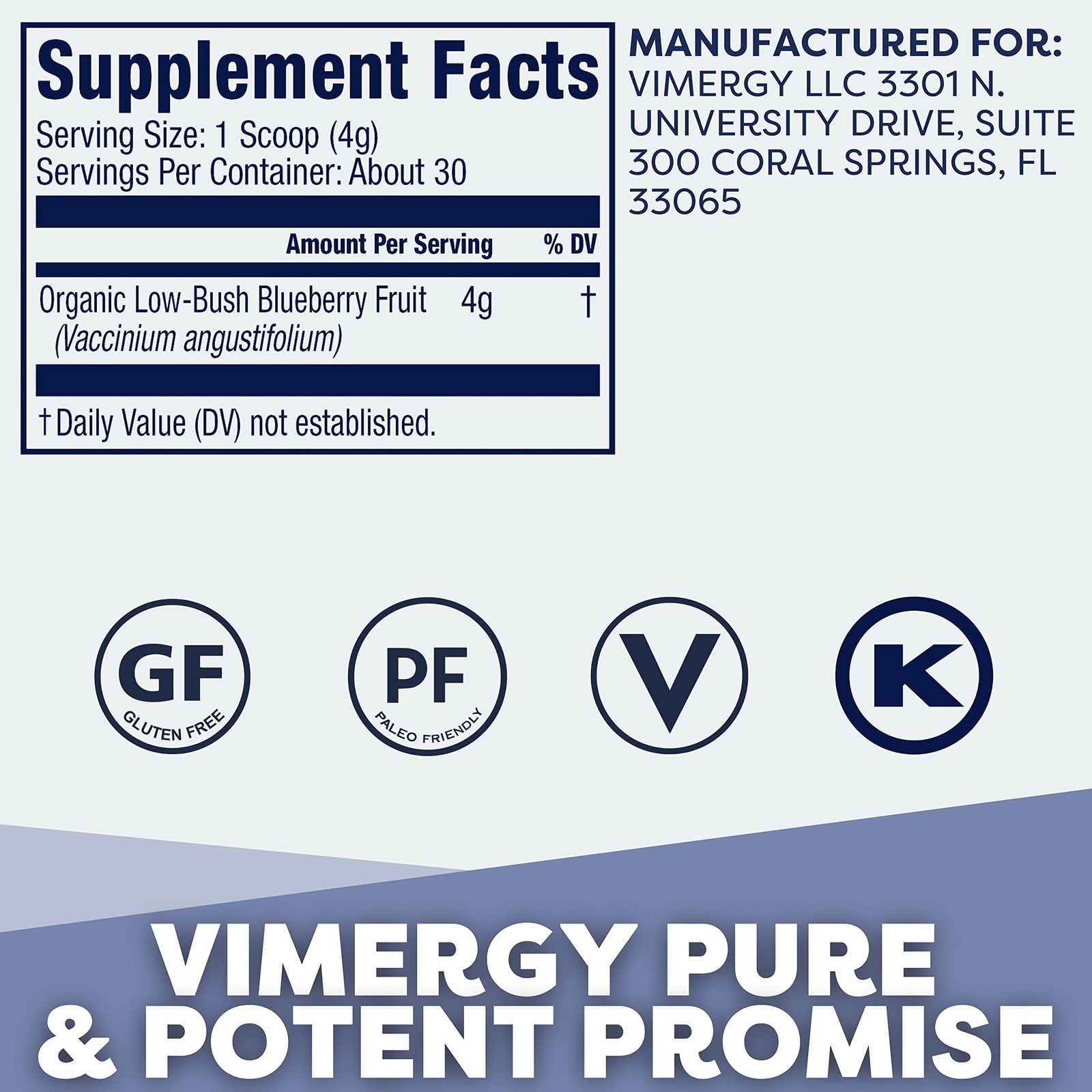 Vimergy Wild Blueberry Powder –Protects Brain Health* Supports Cardiovascula…