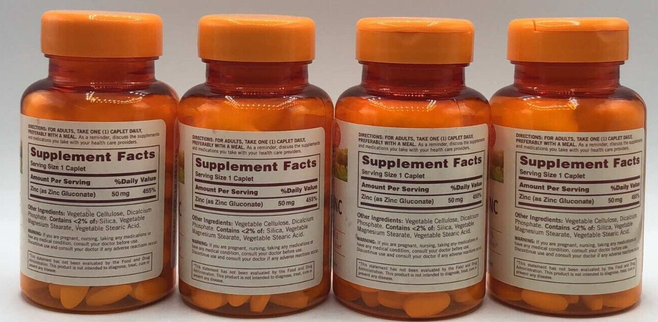4PK Sundown NON-GMO Essential Zinc 50 MG ~ 100 Capsules each ~ EXP 6/26 ~ SEALED
