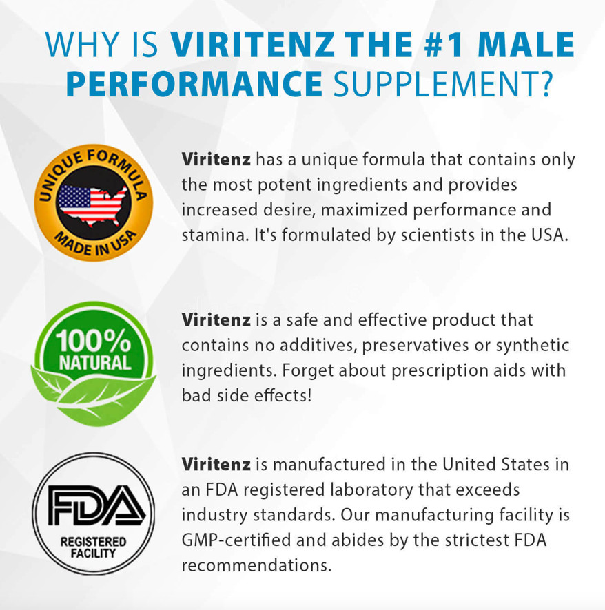 Viritenz – 3 Bottles – 100% Natural – Male performance