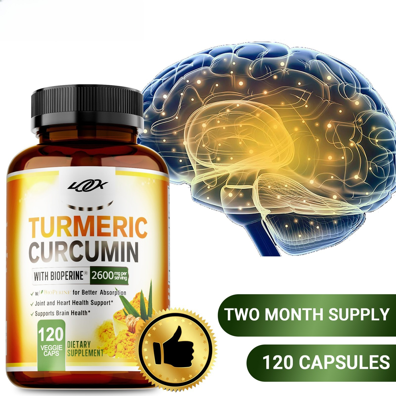 Turmeric Curcumin – Highest Potency 95%, w/BioPerine Black Pepper Extract