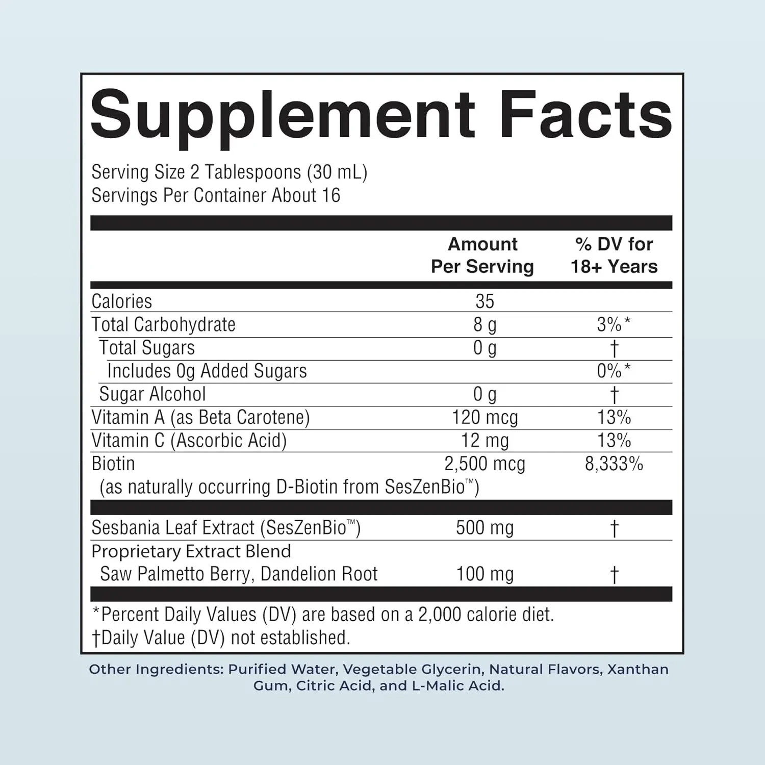 MARYRUTH’S Daily Liquid Hair Support Formula SesZenBio Biotin Hair New