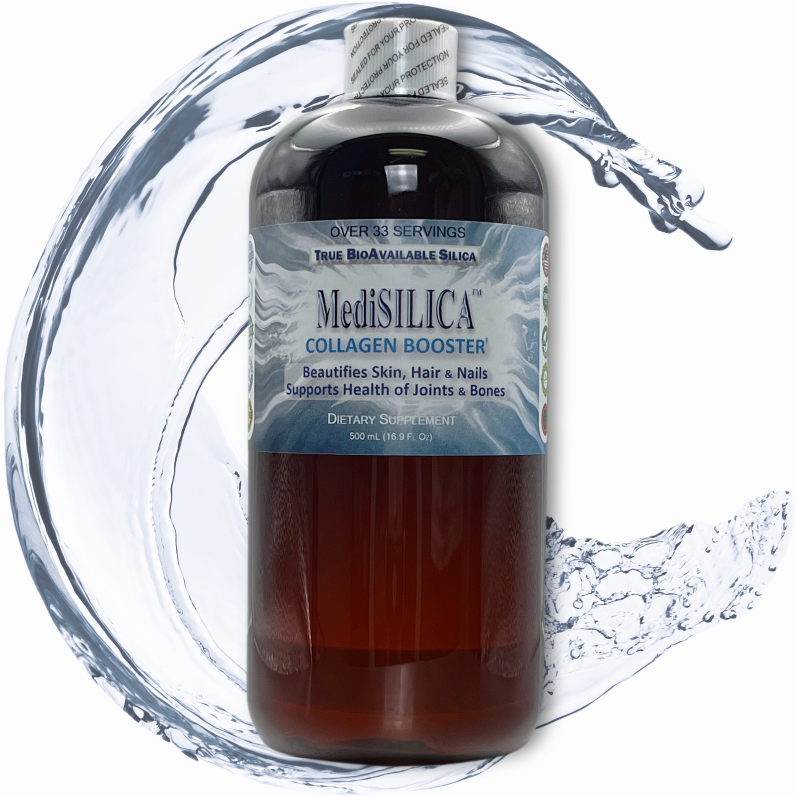 MediSILICA™ Collagen Booster True Water-Soluble Silica/Silicon Nutrient: 500 mL