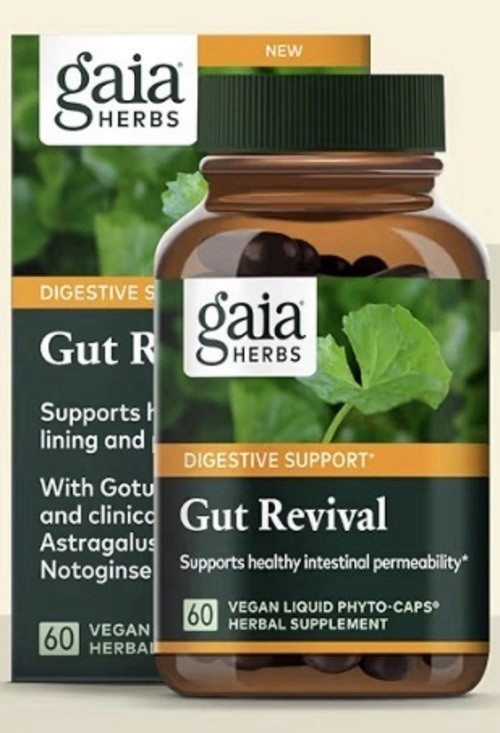 Gaia Herbs Gut Revival Digestive Support 60 Vegan Liquid Phyto-Caps EXP 05/2027