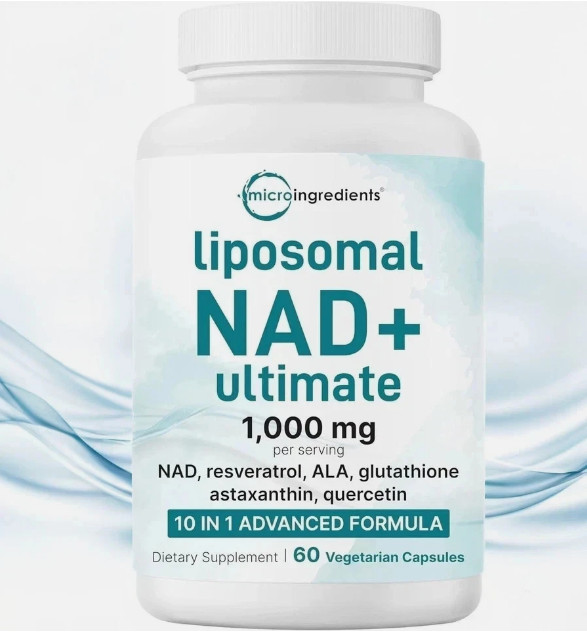 Liposomal NAD+ Ultimate 10-in-1 with Resveratrol ,1000mg | 60 Veggie Capsules