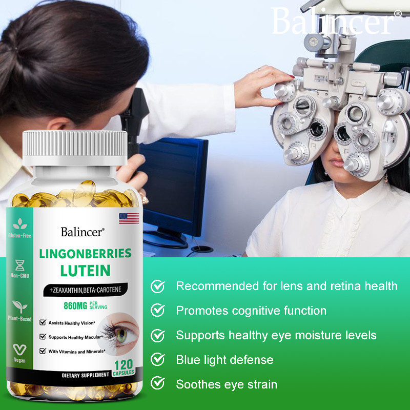 Lutein+Zeaxanthin Capsules Promotes Eye Health And Vision Support – 5 Bottle