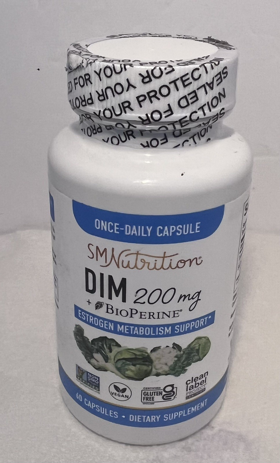 SMNutrition DIM 200mg with BioPerine Dietary Supplement-60 Capsules Exp10/26