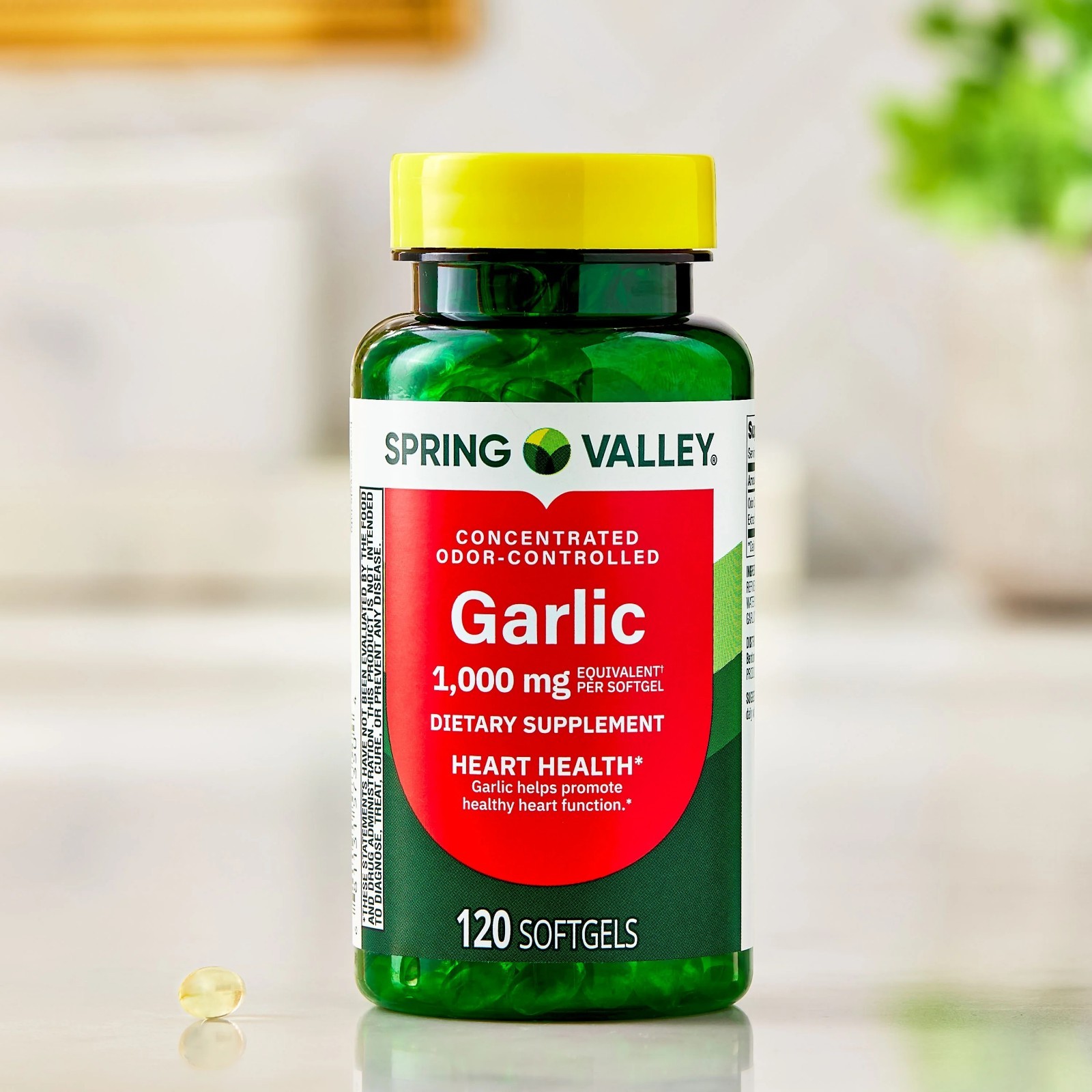 Spring Valley Odor-Controlled Garlic Softgels Value Size, 1,000 mg, 200Count