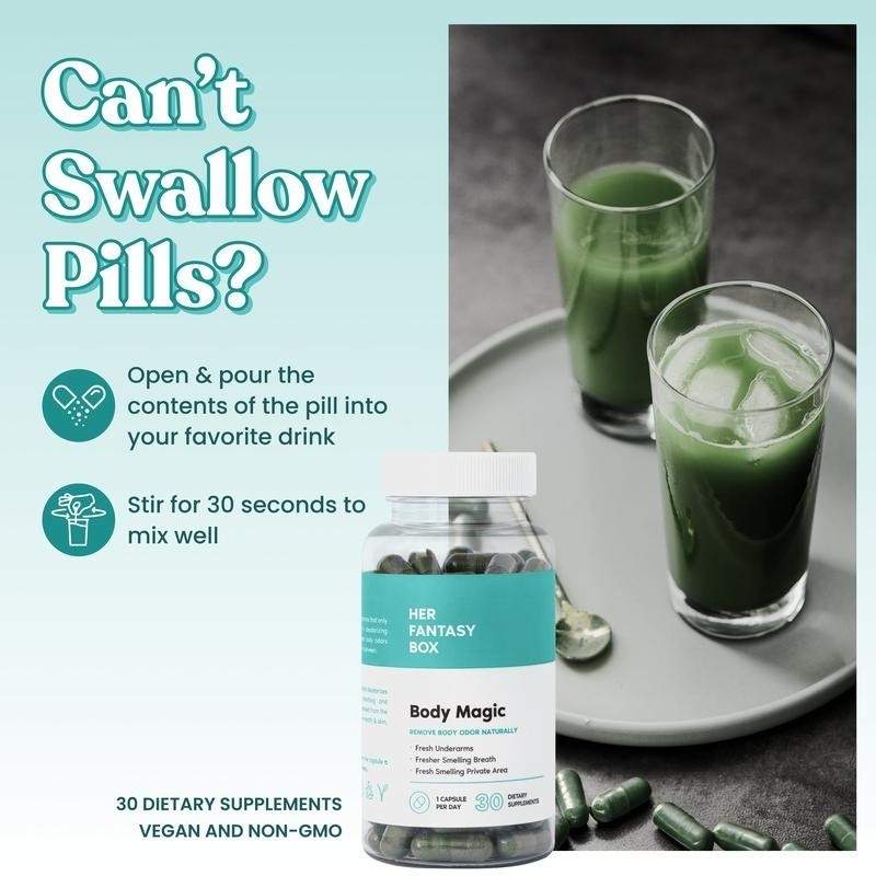 Natural Internal Deodorant Chlorophyll Detox Skin Health 2 Pack 60 Caps