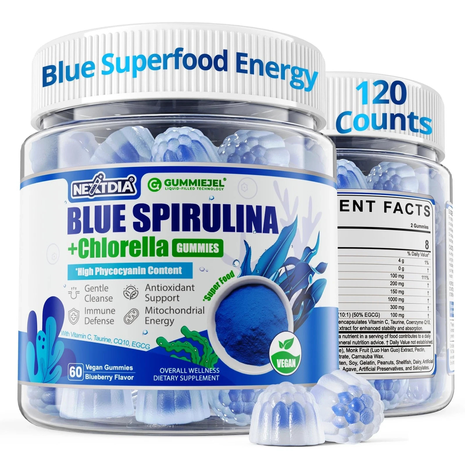Organic Blue Spirulina Gummies, High Phycocyanin from NutrientRich BlueGreen …