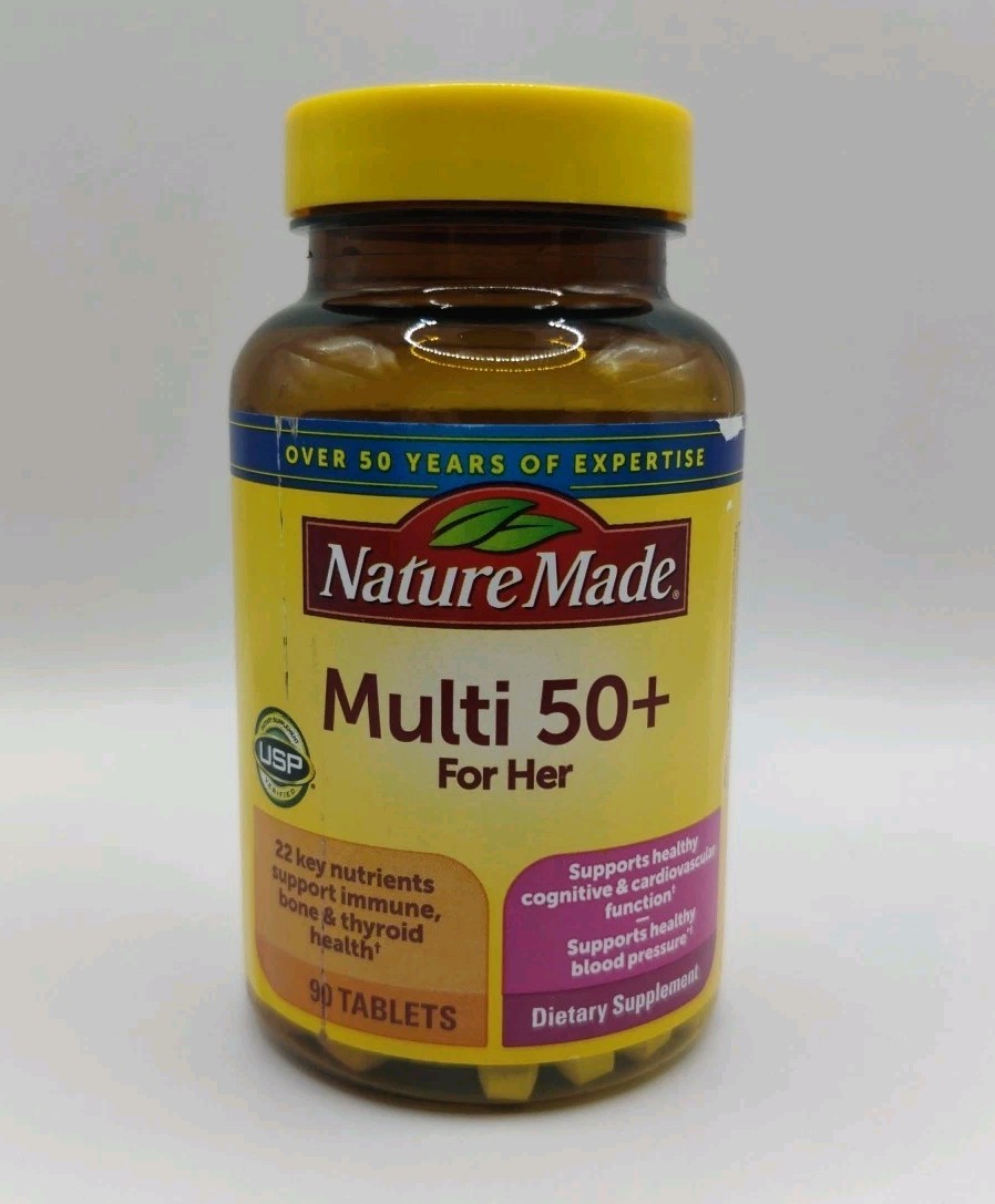 Nature Made Multi 50+ For Her 90 Tablets Healthy Blood Pressure EXP 11/2027