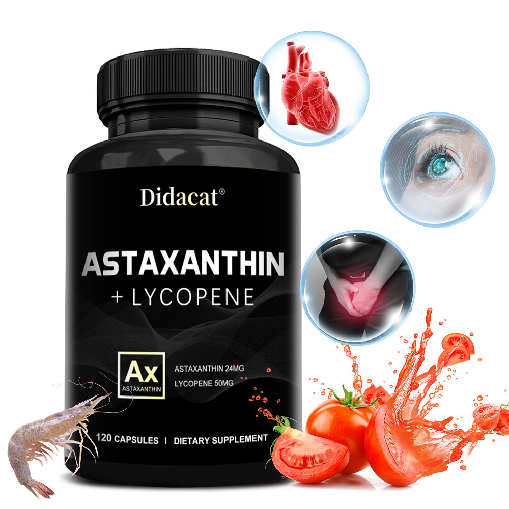 Astaxanthin & Lycopene- Supports Skin, Eye, Joint Heart Health, Enhance Immunity