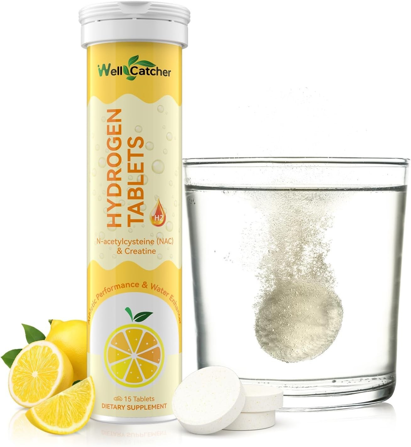 Hydrogen Tablets for Drinking Water: Molecular Hydrogen Tabs 12.4PPM with Magnes