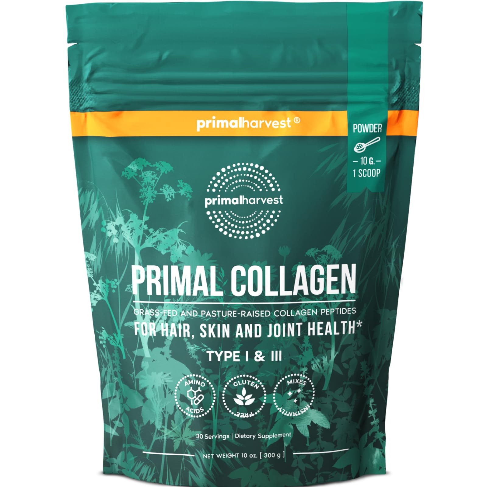 Primal Harvest Collagen Powder for Women or 30 Servings (Pack of 1), White