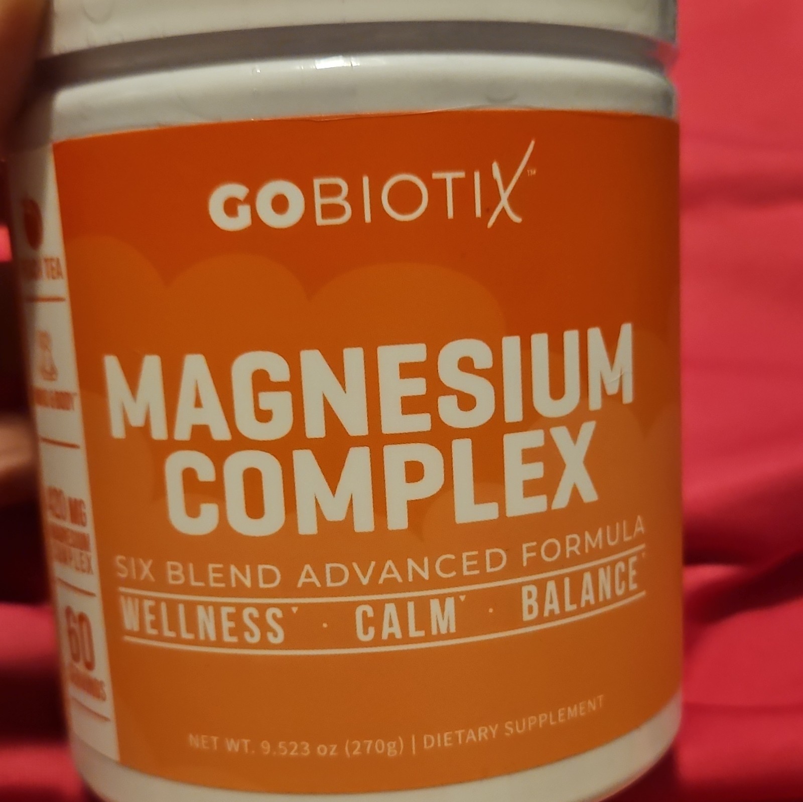 GOBIOTIX Magnesium Complex Powder Peach Tea 420mg 60 Servings 9.523oz
