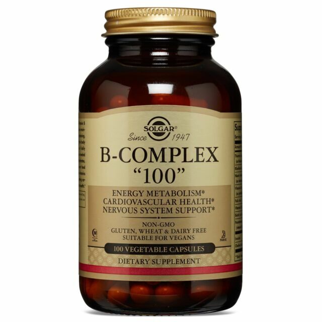Solgar B-Complex Vegetable Capsules – 100 Count Exp07/2026