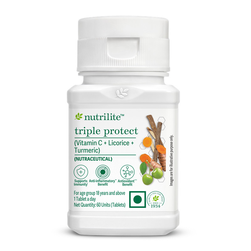 NUTRILITE Triple Protect | Vitamin C Licorice Turmeric | Herbal Mix | 60 Tablets