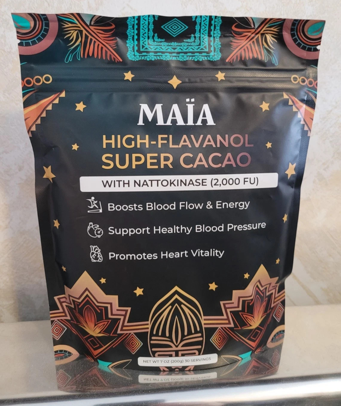 MAIA Ceremonial High-Flavanol Super Cacao with NATTOKINASE 7oz 30 servings