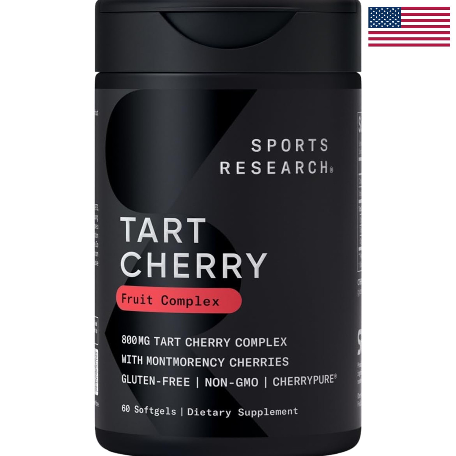 60 Count Organic Tart Cherry Softgels – Antioxidant-Rich, Non-GMO & Gluten-Free