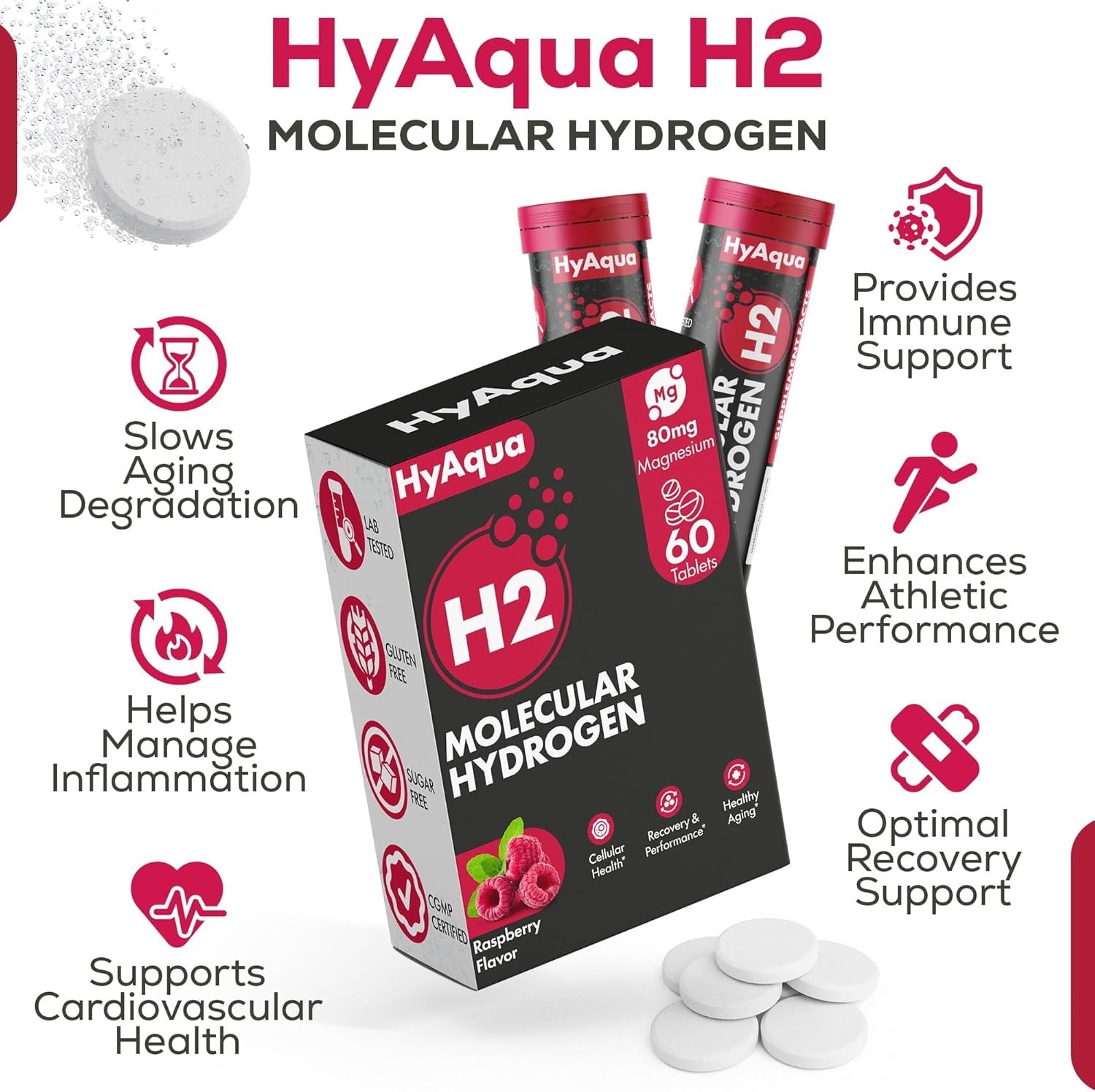 Hydrogen Water Tablets with Magnesium – 12 PPM Molecular Hydrogen Tablets for Dr