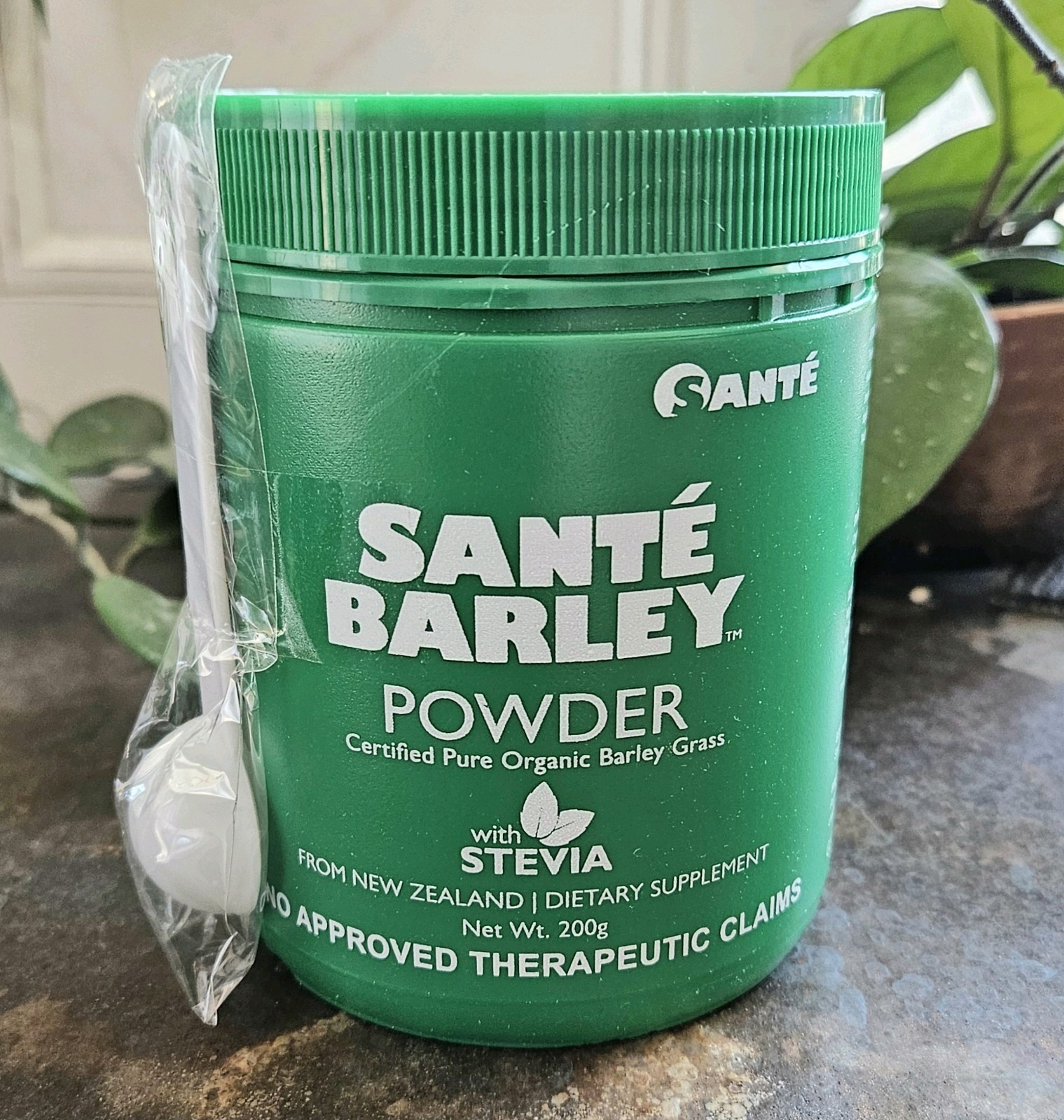 (2) Santé Barley Powder Certified Organic 200g each Canister W/Stevia Exp 10/27