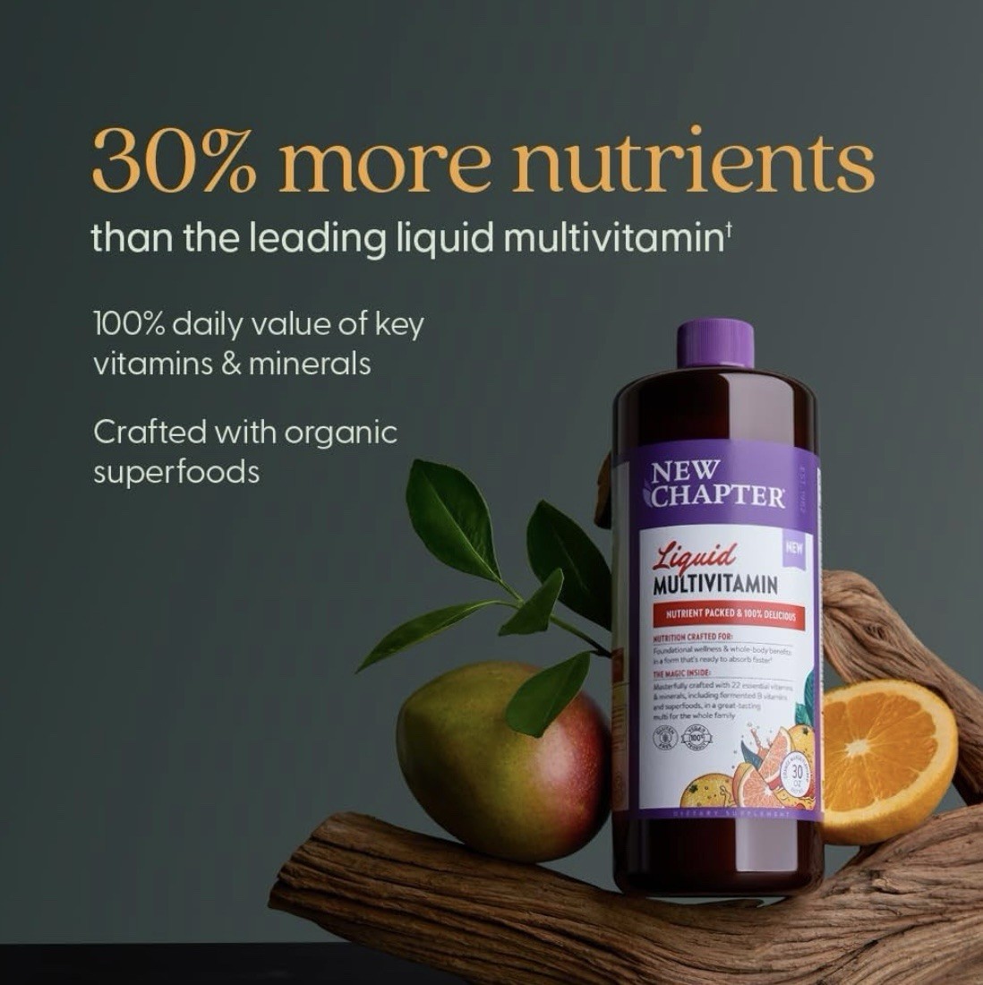 New Chapter Liquid Multivitamin For Whole-Body – Orange Mango, 30 fl Oz, 4 Pack