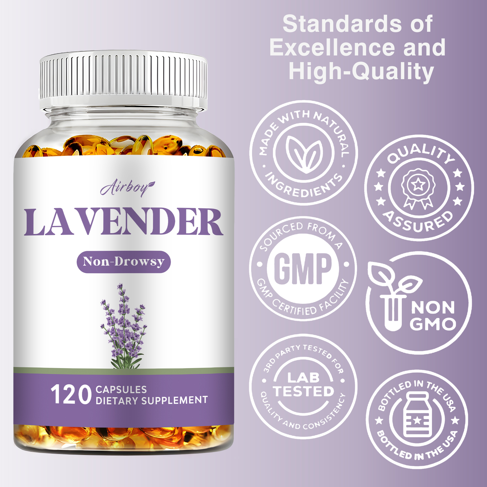 Lavender Extract 80mg – Mood and Sleep, Relieve Stress and Nervous Tension