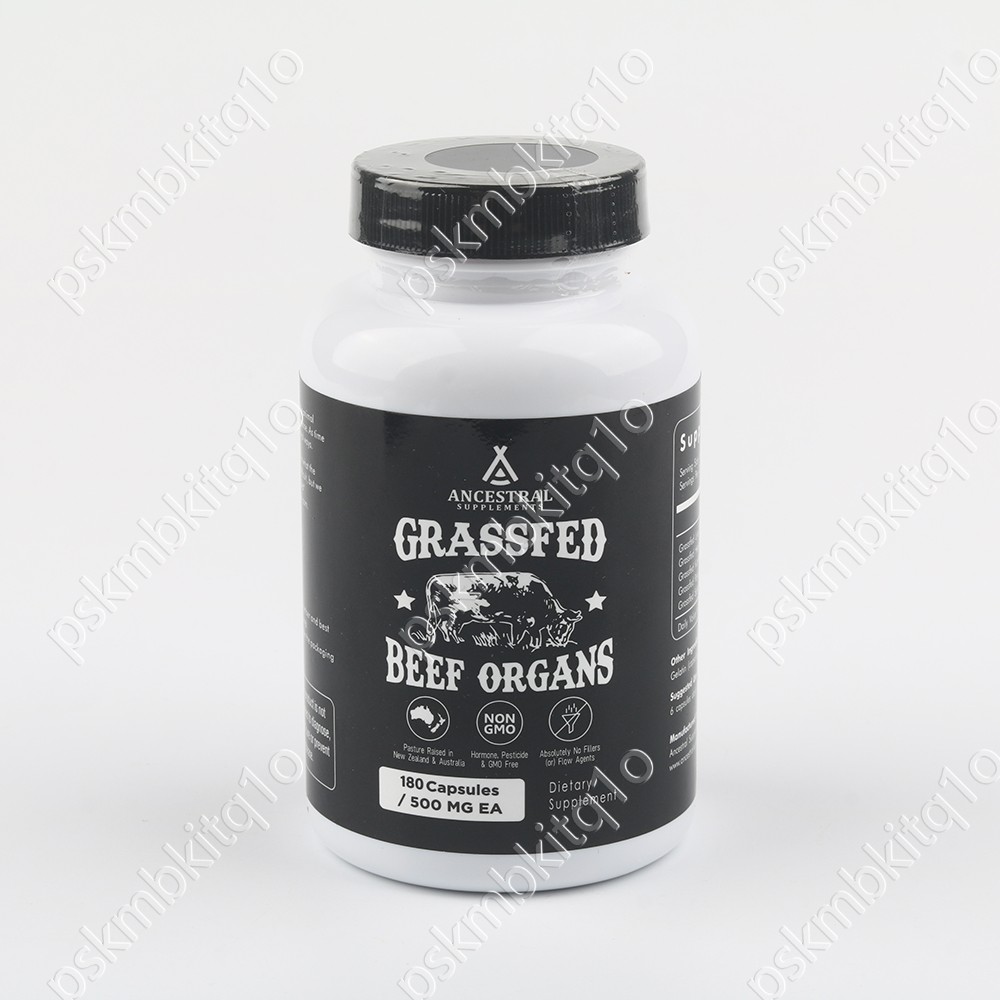 Ancestral Supplements Grass Fed Beef Organ Supplement – Non-GMO, 180 Capsules