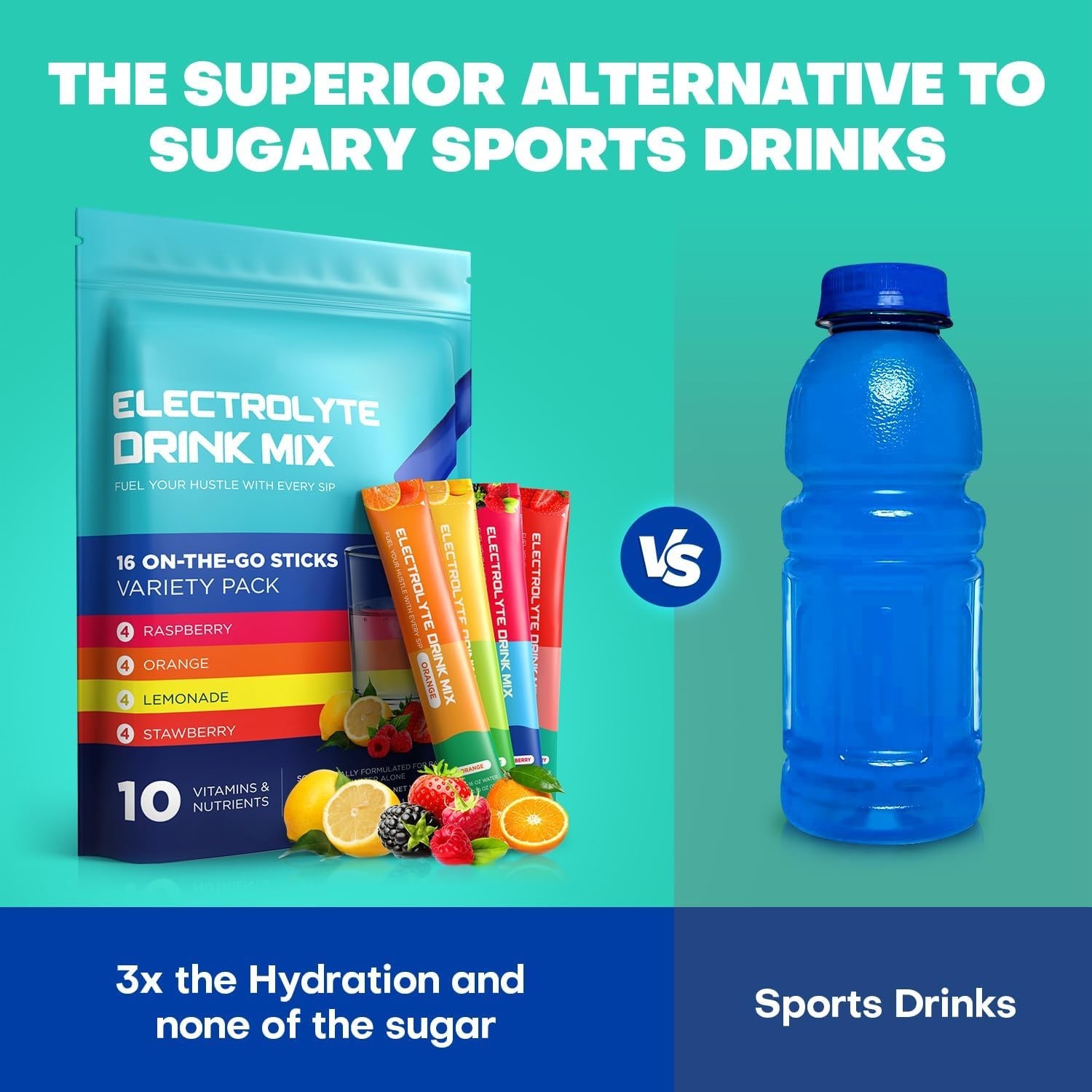 Hydration Electrolytes Powder Packets – Liquid Replenisher & Recovery Drink