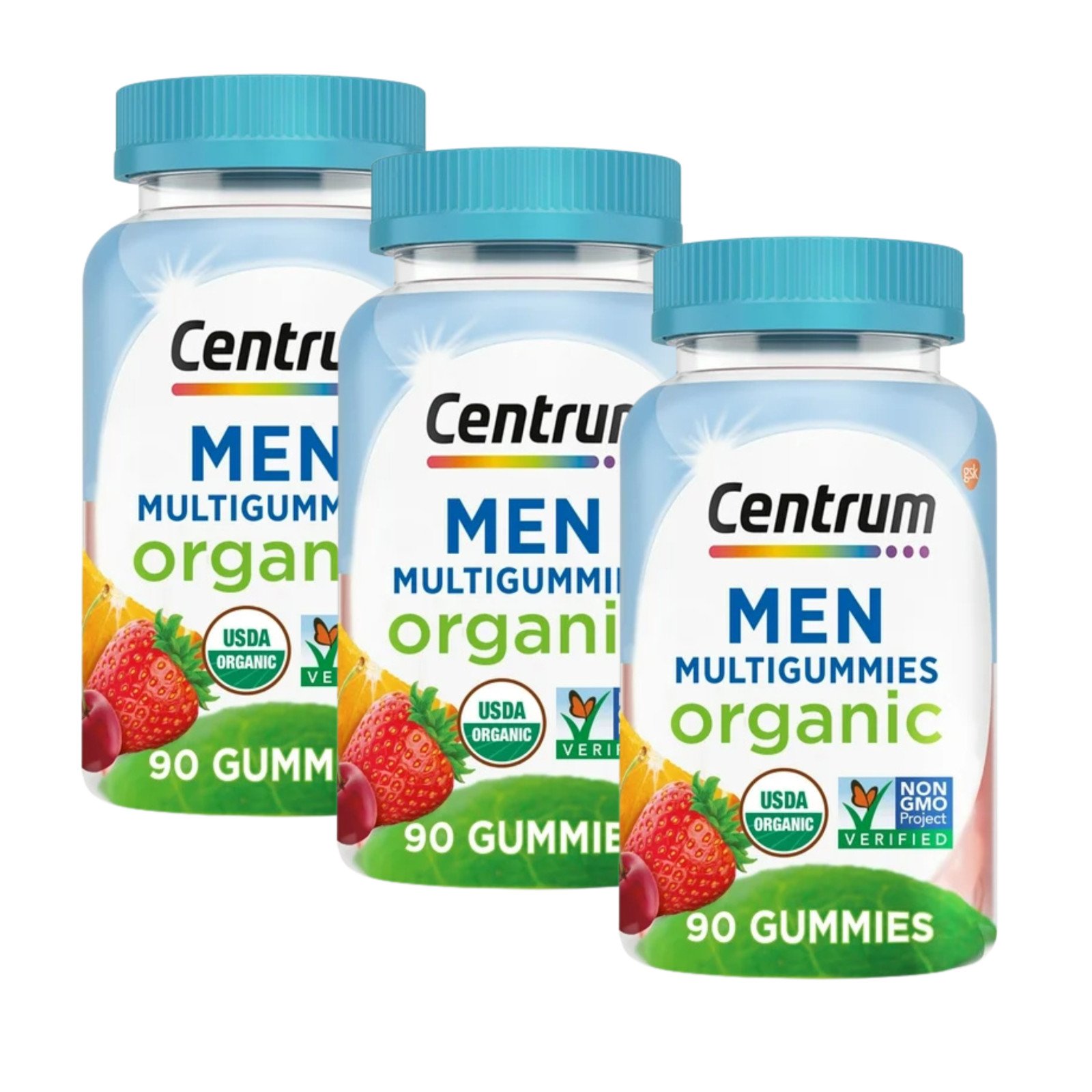 3 PK Centrum Men’s Organic Multivitamin Gummies Citrus Berry 90 Gummies EX 01/27